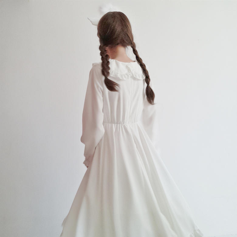 White Vintage cottagecore Dress
