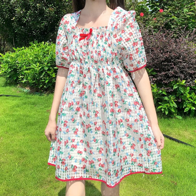 Sweet Berry Kawaii Girl Mini Dress