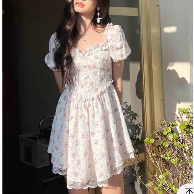 Spring Floral Shabby Chic Cottagecore Dress