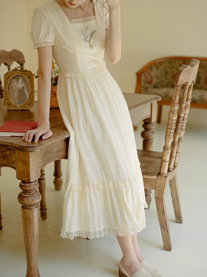 Embroidered Cottagecore Dress
