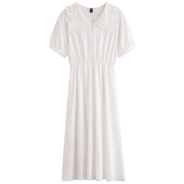 White Vintage Cottagecore Dress