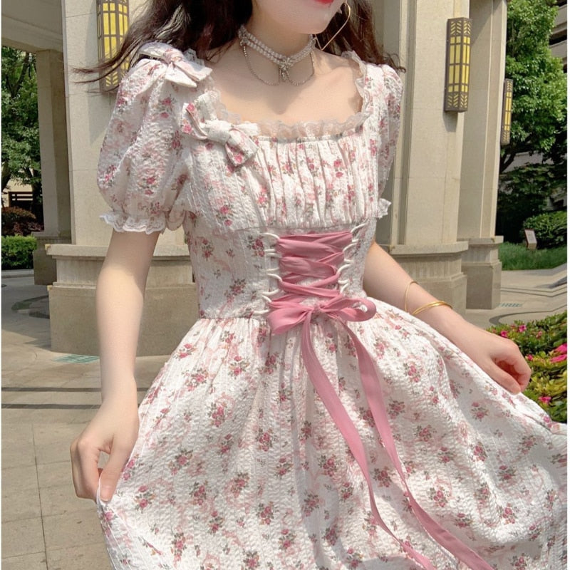 Floral Kawaii Princess Cottagecore Dress