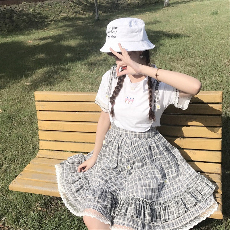 Plaid Kawaii Cottagecore Lolita Skirt