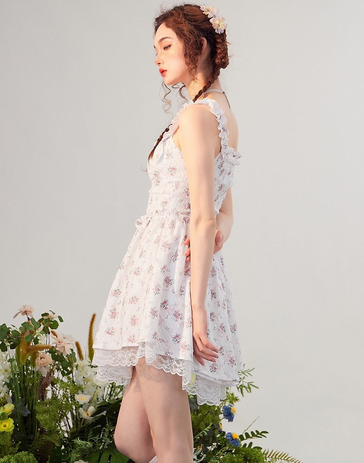 Floral Summer Cottagecore Mini Dress