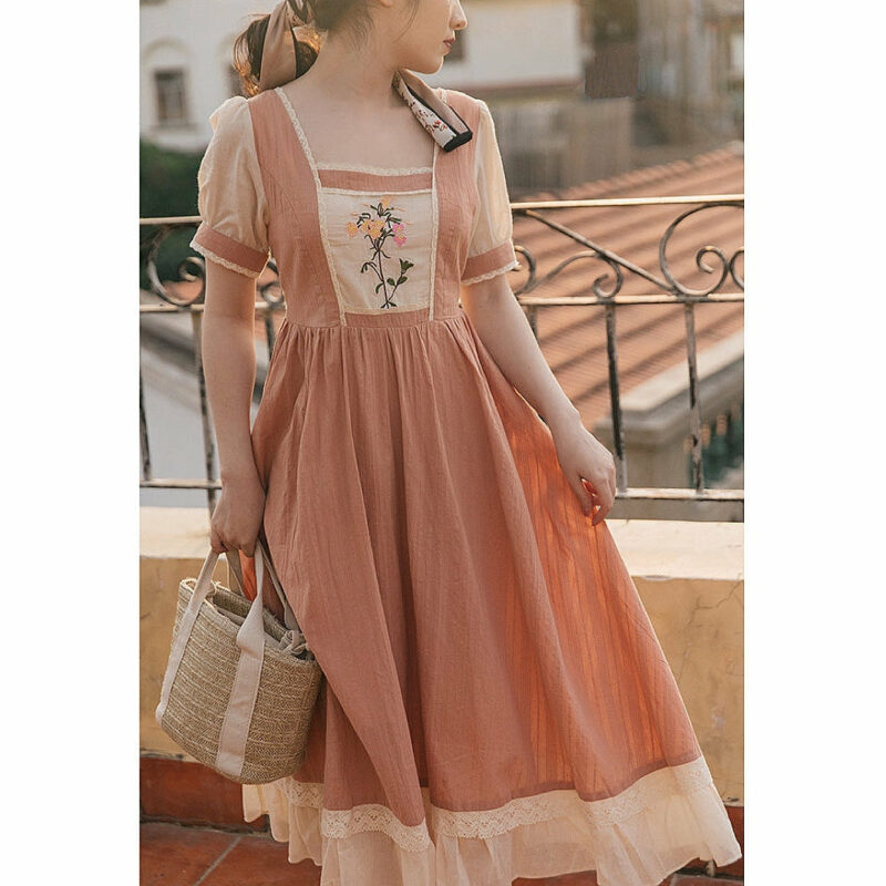 Summer Embroidery Cottagecore Dress