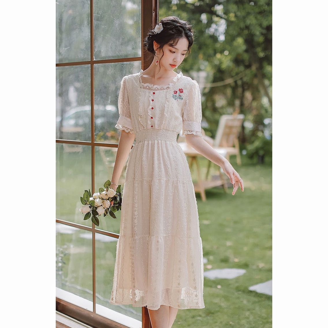 Rose Vintage style Cottagecore Dress | Cottagecore Dress
