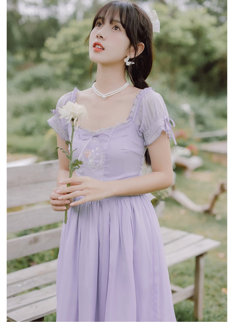 Lilac Cottage Fairy Cottagecore Dress