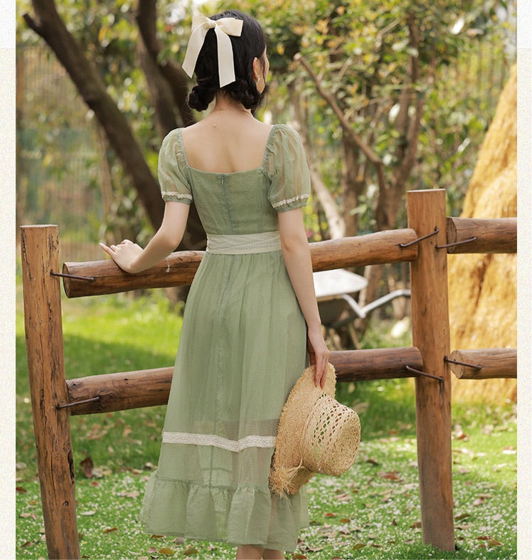 Angel  Green Cottagecore Witch Dress
