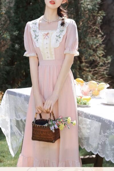 Summer Embroidery Cottagecore Dress