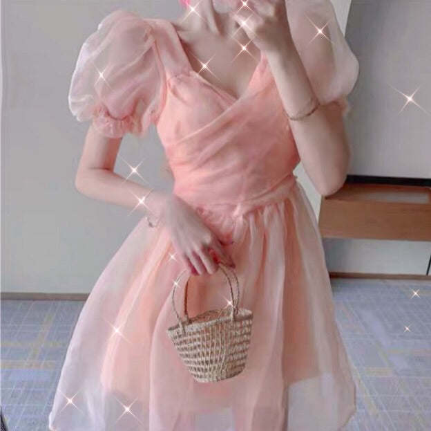 Venus Peach Cottagecore Fairy Dress