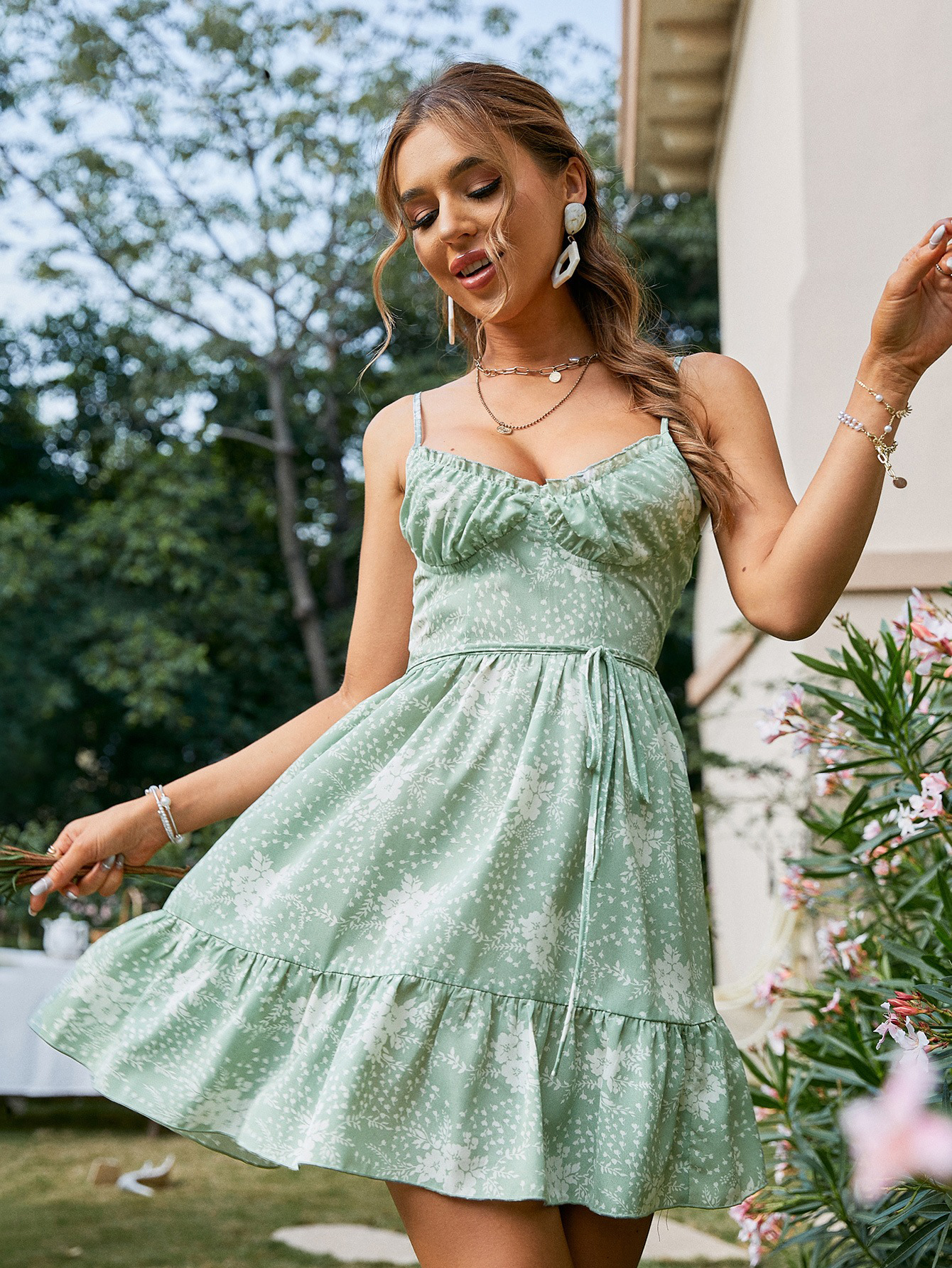 Cottagecore dress green with corset | Cottagecore Dress