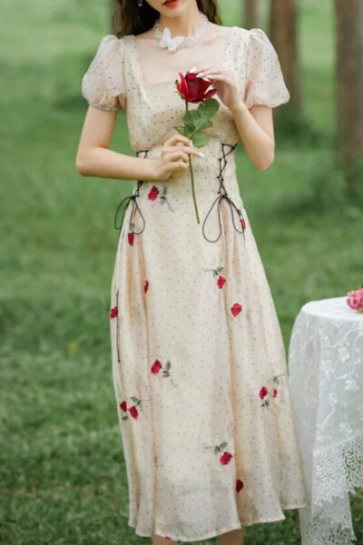 Flower Embroidered Summer Princess Dress