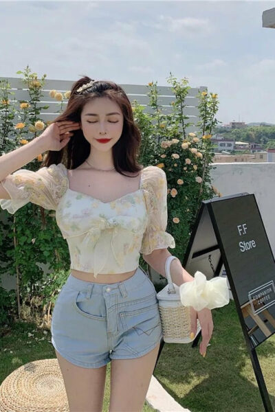 Cottagecore Aesthetic Floral Crop Top