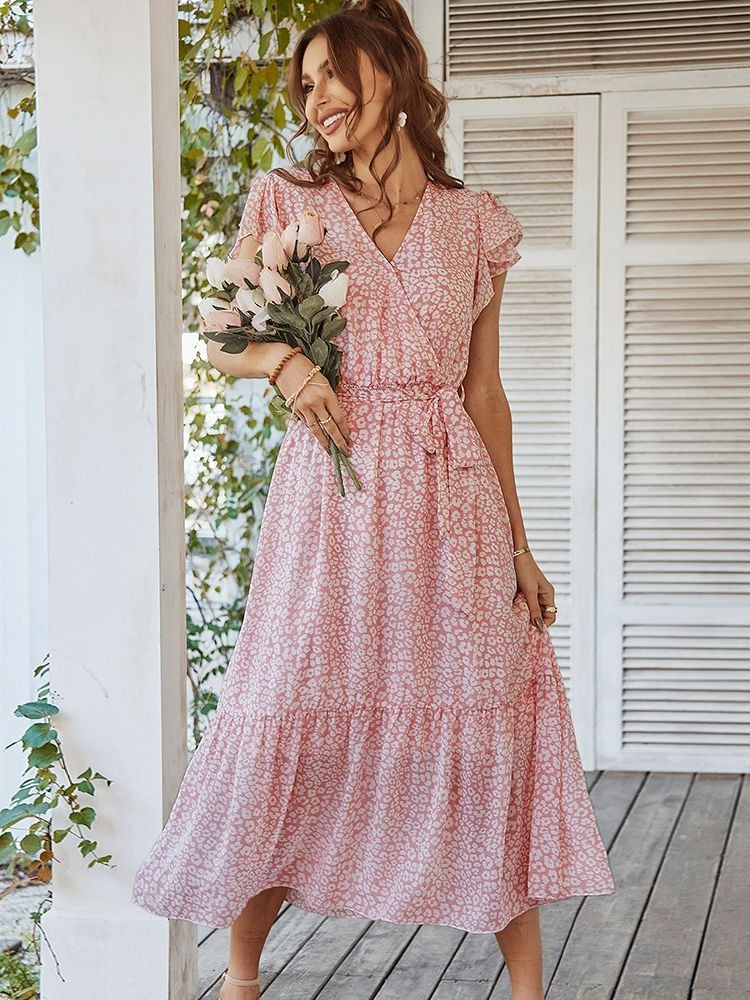Pink cottagecore dress