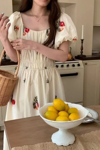 Flower Embroidered Summer Princess Dress