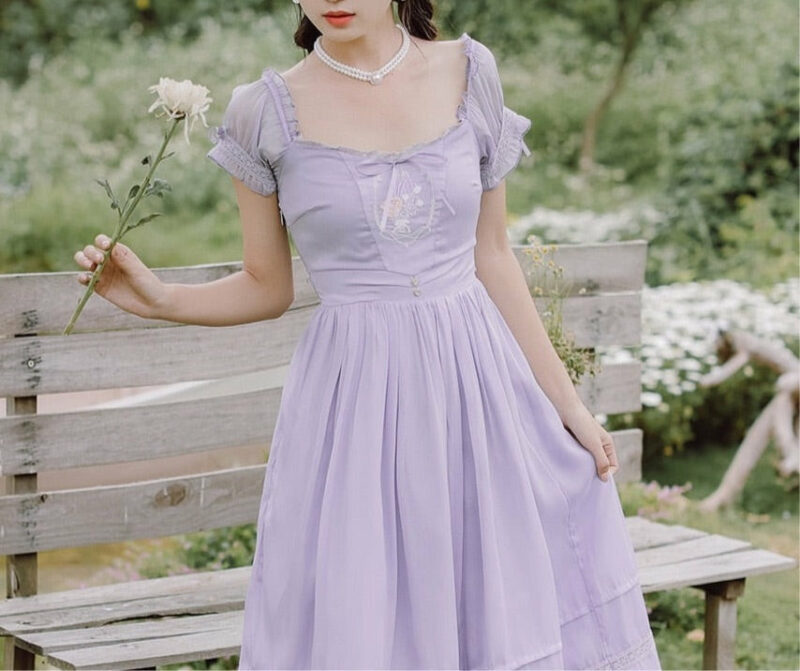 Lilac Cottage Fairy Cottagecore Dress