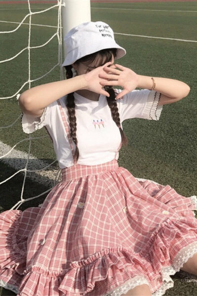 Plaid Kawaii Cottagecore Lolita Skirt