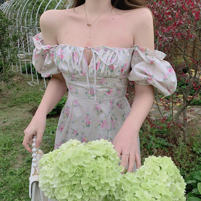 Vintage Floral Cottage Fairy Maxi Dress