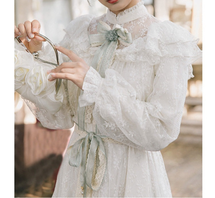 Romantic Victorian Lace Cottagecore Dress