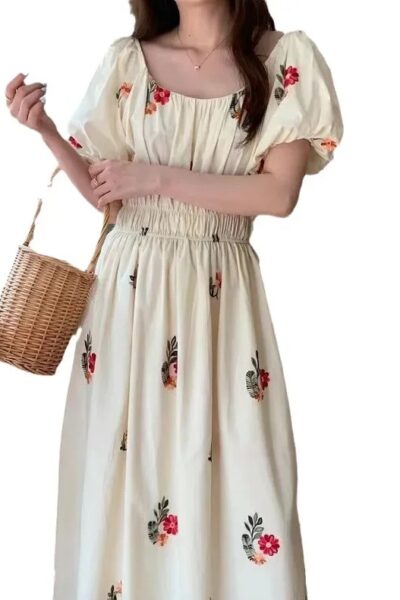 Flower Embroidered Summer Princess Dress