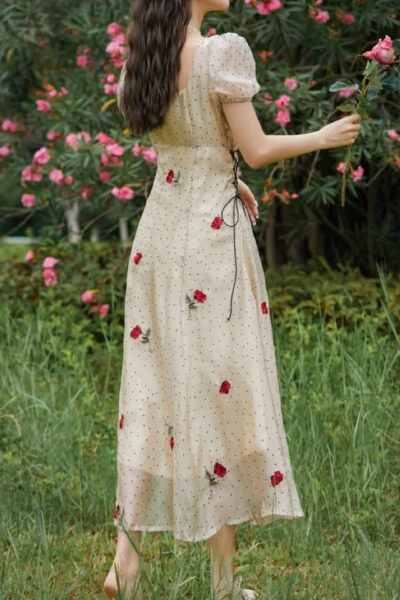 Flower Embroidered Summer Princess Dress