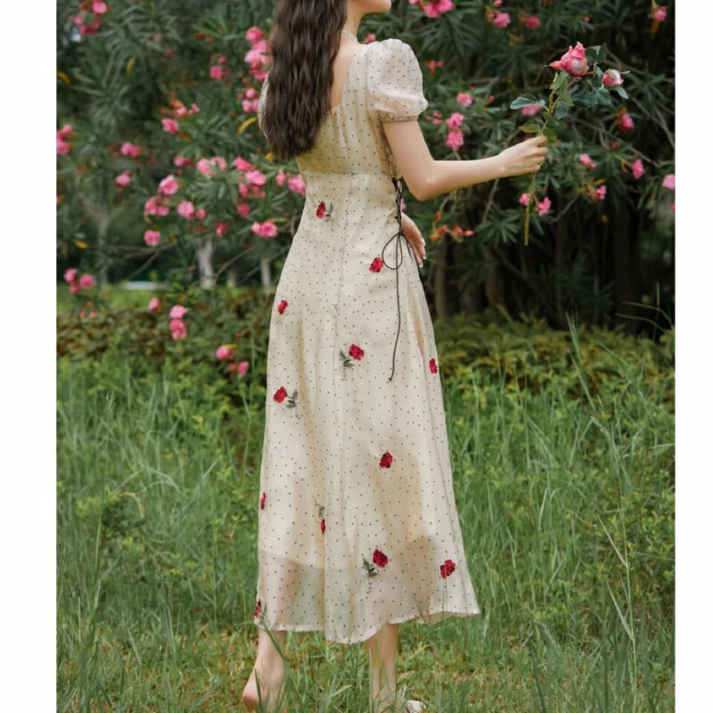 Flower Embroidered Summer Princess Dress